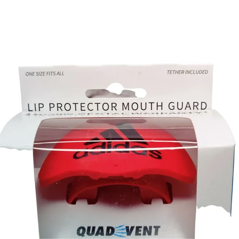 Adidas Red & Black Quad Vent Sports‎ Lip Protector Mouth Guard Football Soccer
